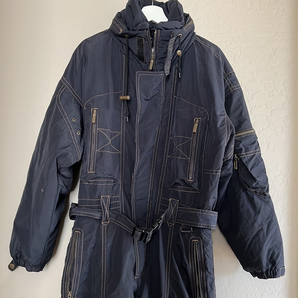 Women's Navy Puffer Jumpsuit